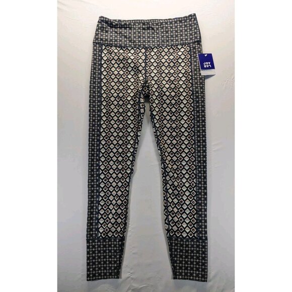 JOY LAB Women's High Rise Athletic Comfort Leggings Navy Geometric Print XL NWT - Picture 1 of 8